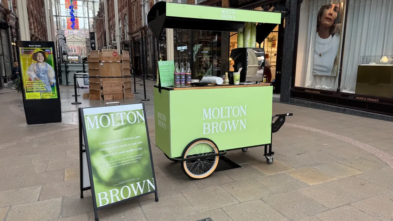 Molton Brown Matcha Cart Hire for Brand activation | Coffee Cart Hire London Molton Brown Matcha Cart Hire for Brand activation