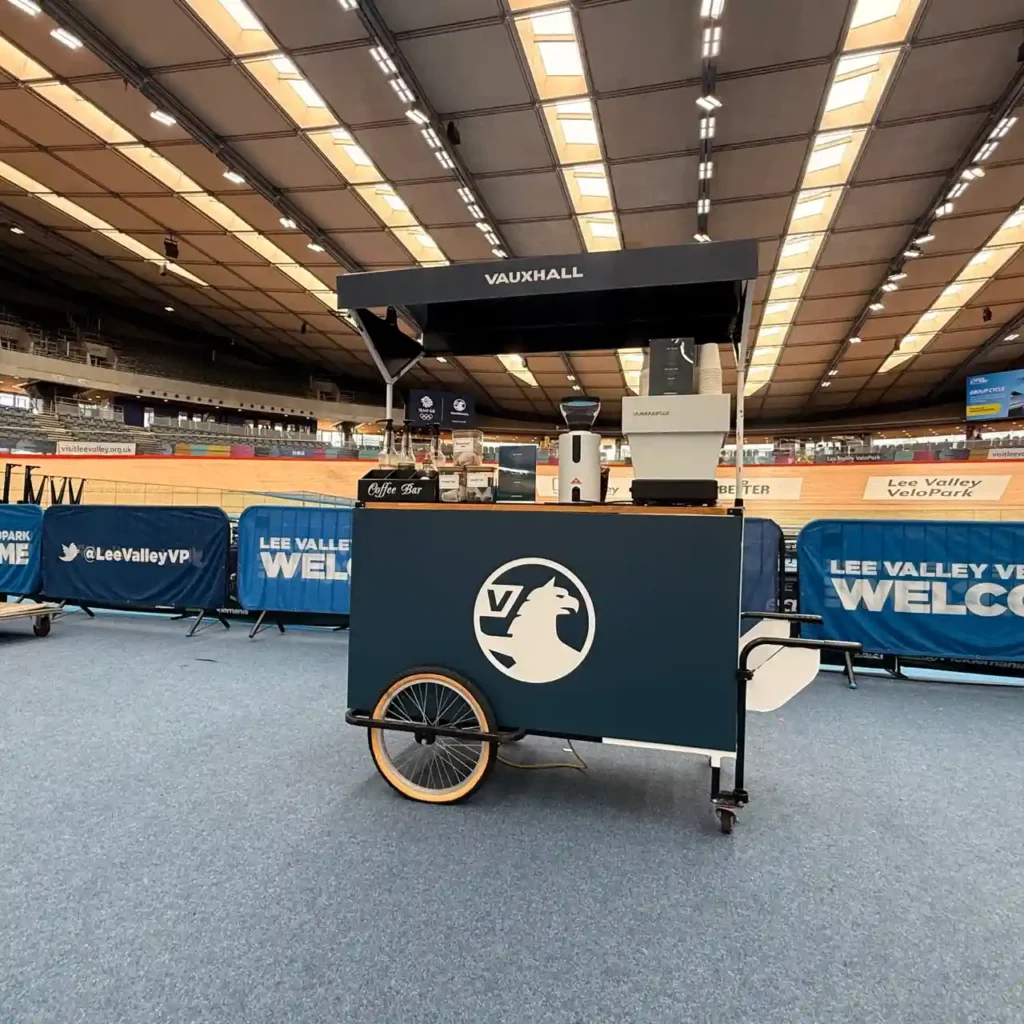 Coffee cart Branded for launch event