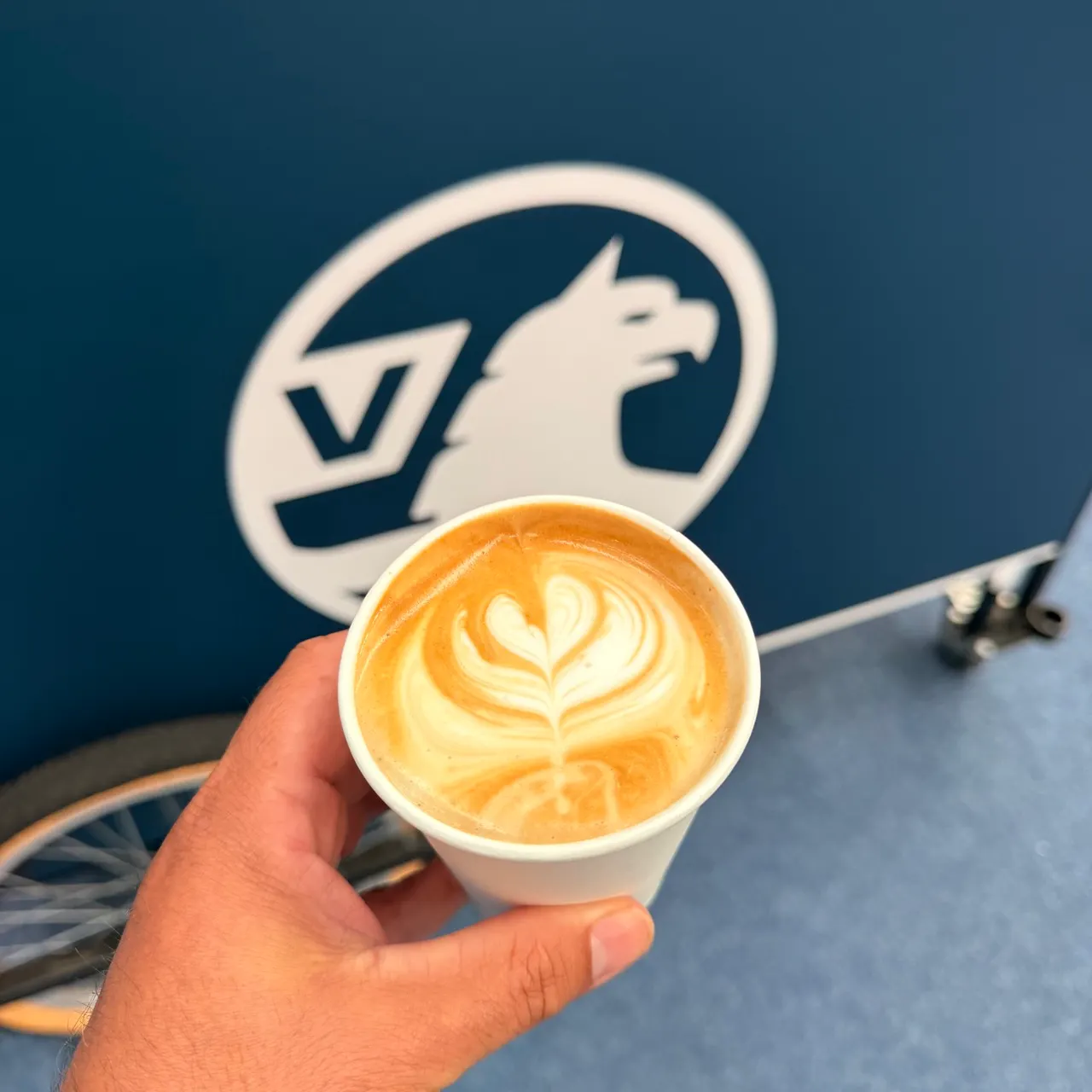 Branded Vauxhall coffee activation inside Lee Valley VeloPark